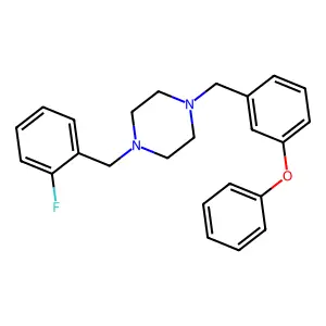 1-(2-fluorobenzyl)-4-(3-phenoxybenzyl)piperazine structure