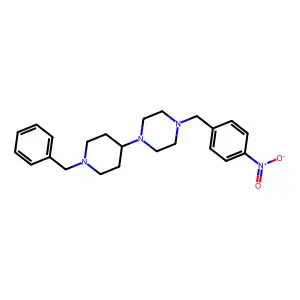1-(1-benzylpiperidin-4-yl)-4-[(4-nitrophenyl)methyl]piperazine structure