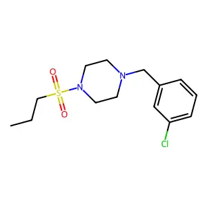 1-(3-chlorobenzyl)-4-(propylsulfonyl)piperazine structure
