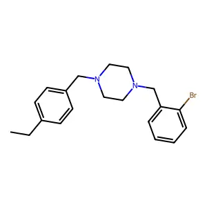 1-(2-bromobenzyl)-4-(4-ethylbenzyl)piperazine structure