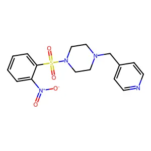 1-(2-nitrophenyl)sulfonyl-4-(pyridin-4-ylmethyl)piperazine structure