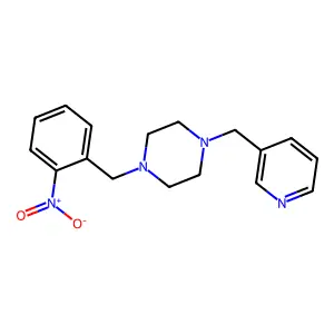 1-[(2-nitrophenyl)methyl]-4-(pyridin-3-ylmethyl)piperazine structure