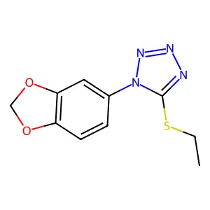 1-(1,3-benzodioxol-5-yl)-5-(ethylsulfanyl)-1H-tetraazole structure