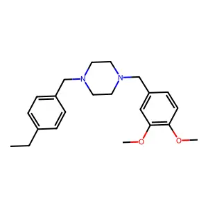 1-[(3,4-dimethoxyphenyl)methyl]-4-[(4-ethylphenyl)methyl]piperazine structure