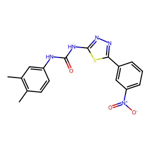 1-(3,4-dimethylphenyl)-3-[5-(3-nitrophenyl)-1,3,4-thiadiazol-2-yl]urea structure