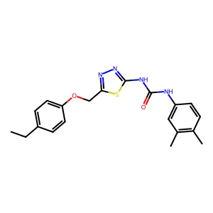 1-(3,4-dimethylphenyl)-3-[5-[(4-ethylphenoxy)methyl]-1,3,4-thiadiazol-2-yl]urea structure