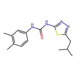 1-(3,4-dimethylphenyl)-3-[5-(2-methylpropyl)-1,3,4-thiadiazol-2-yl]urea structure