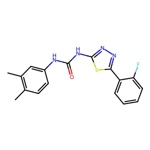 1-(3,4-dimethylphenyl)-3-[5-(2-fluorophenyl)-1,3,4-thiadiazol-2-yl]urea structure