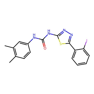 1-(3,4-dimethylphenyl)-3-[5-(2-iodophenyl)-1,3,4-thiadiazol-2-yl]urea structure