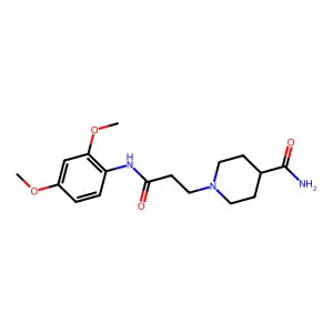 1-[3-(2,4-dimethoxyanilino)-3-oxopropyl]-4-piperidinecarboxamide structure