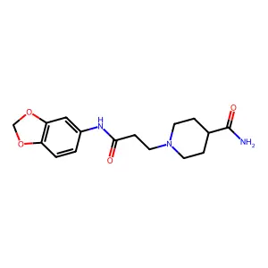 1-[3-(1,3-benzodioxol-5-ylamino)-3-oxopropyl]piperidine-4-carboxamide structure