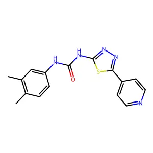 1-(3,4-dimethylphenyl)-3-(5-pyridin-4-yl-1,3,4-thiadiazol-2-yl)urea structure