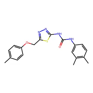 1-(3,4-dimethylphenyl)-3-{5-[(4-methylphenoxy)methyl]-1,3,4-thiadiazol-2-yl}urea structure