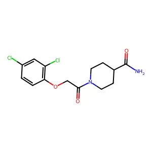 1-[2-(2,4-dichlorophenoxy)acetyl]piperidine-4-carboxamide structure