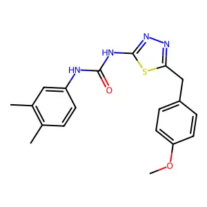 1-(3,4-dimethylphenyl)-3-[5-(4-methoxybenzyl)-1,3,4-thiadiazol-2-yl]urea structure