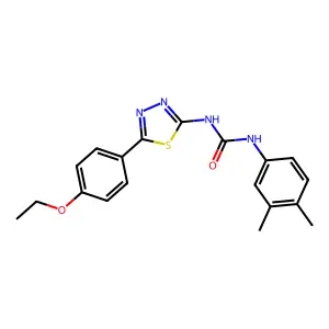 1-(3,4-dimethylphenyl)-3-[5-(4-ethoxyphenyl)-1,3,4-thiadiazol-2-yl]urea structure