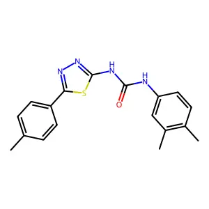 1-(3,4-dimethylphenyl)-3-[5-(4-methylphenyl)-1,3,4-thiadiazol-2-yl]urea structure
