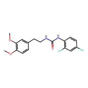 1-(2,4-difluorophenyl)-3-[2-(3,4-dimethoxyphenyl)ethyl]urea structure