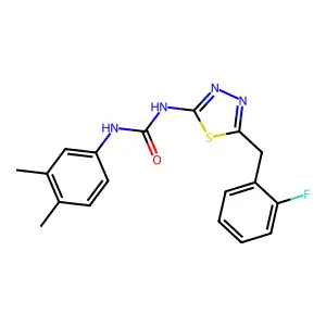 1-(3,4-dimethylphenyl)-3-[5-(2-fluorobenzyl)-1,3,4-thiadiazol-2-yl]urea structure