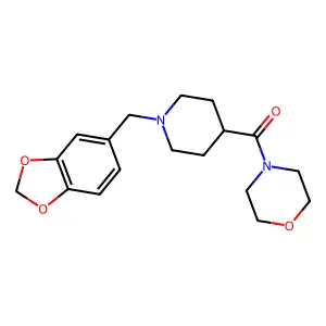 [1-(1,3-benzodioxol-5-ylmethyl)piperidin-4-yl](morpholin-4-yl)methanone structure
