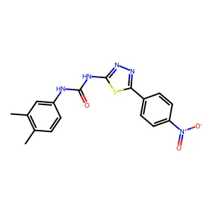 1-(3,4-dimethylphenyl)-3-[5-(4-nitrophenyl)-1,3,4-thiadiazol-2-yl]urea structure