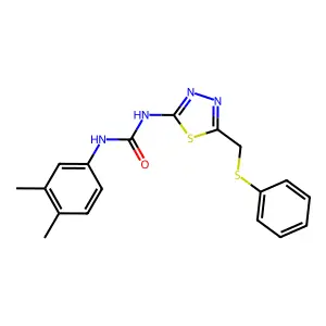1-(3,4-dimethylphenyl)-3-{5-[(phenylsulfanyl)methyl]-1,3,4-thiadiazol-2-yl}urea structure