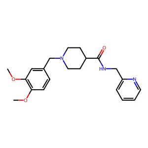 1-[(3,4-dimethoxyphenyl)methyl]-N-(pyridin-2-ylmethyl)piperidine-4-carboxamide structure