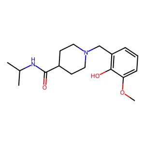 1-(2-hydroxy-3-methoxybenzyl)-N-(propan-2-yl)piperidine-4-carboxamide structure