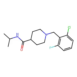 1-(2-chloro-6-fluorobenzyl)-N-(propan-2-yl)piperidine-4-carboxamide structure