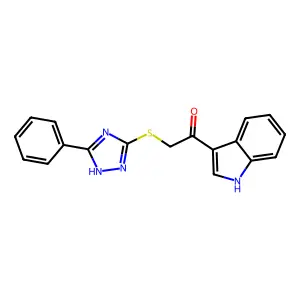 1-(1H-indol-3-yl)-2-[(5-phenyl-1H-1,2,4-triazol-3-yl)sulfanyl]ethanone structure