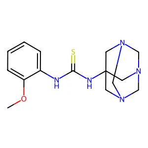 1-(2-methoxyphenyl)-3-(1,3,5-triazatricyclo[3.3.1.1~3,7~]dec-7-yl)thiourea structure