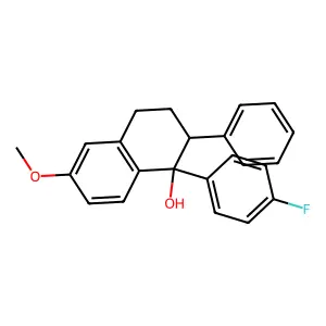 1-(4-fluorophenyl)-6-methoxy-2-phenyl-3,4-dihydro-2H-naphthalen-1-ol structure