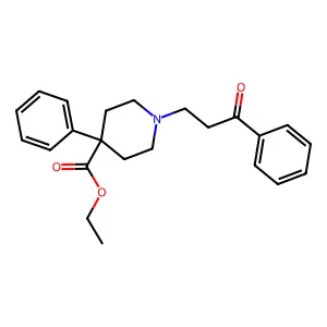 Ethyl 1-(3-oxo-3-phenylpropyl)-4-phenylpiperidine-4-carboxylate structure