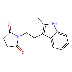 1-[2-(2-methyl-1H-indol-3-yl)ethyl]pyrrolidine-2,5-dione structure
