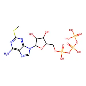 [[5-(6-amino-2-methylsulfanylpurin-9-yl)-3,4-dihydroxyoxolan-2-yl]methoxy-hydroxyphosphoryl] phosphono hydrogen phosphate structure