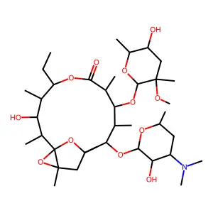11-[4-(dimethylamino)-3-hydroxy-6-methyloxan-2-yl]oxy-5-ethyl-3-hydroxy-9-(5-hydroxy-3-methoxy-3,6-dimethyloxan-2-yl)oxy-2,4,8,10,12,14-hexamethyl-6,15,16-trioxatricyclo[10.3.1.01,14]hexadecan-7-one structure