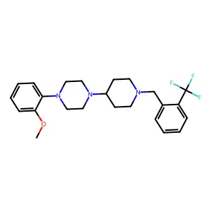 1-(2-methoxyphenyl)-4-{1-[2-(trifluoromethyl)benzyl]piperidin-4-yl}piperazine structure