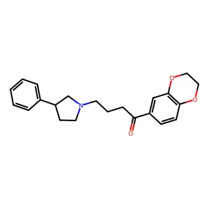 1-(2,3-dihydro-1,4-benzodioxin-6-yl)-4-(3-phenylpyrrolidin-1-yl)butan-1-one structure