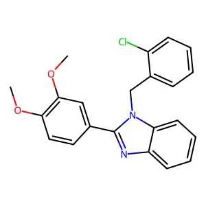 1-[(2-chlorophenyl)methyl]-2-(3,4-dimethoxyphenyl)benzimidazole structure