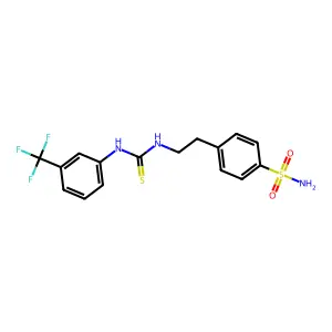 1-[2-(4-sulfamoylphenyl)ethyl]-3-[3-(trifluoromethyl)phenyl]thiourea structure