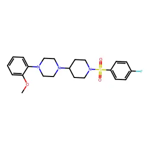 1-(1-((4-fluorophenyl)sulfonyl)piperidin-4-yl)-4-(2-methoxyphenyl)piperazine structure