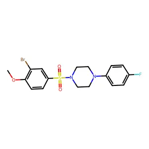 1-(3-bromo-4-methoxyphenyl)sulfonyl-4-(4-fluorophenyl)piperazine structure