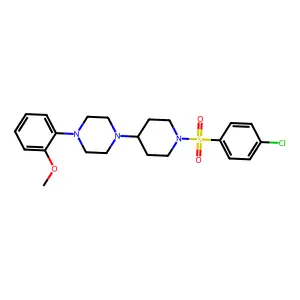 1-[1-(4-chlorophenyl)sulfonylpiperidin-4-yl]-4-(2-methoxyphenyl)piperazine structure