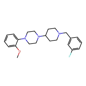 1-[1-[(3-fluorophenyl)methyl]piperidin-4-yl]-4-(2-methoxyphenyl)piperazine structure