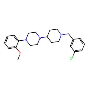 1-[1-[(3-chlorophenyl)methyl]piperidin-4-yl]-4-(2-methoxyphenyl)piperazine structure