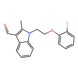 1-[2-(2-fluorophenoxy)ethyl]-2-methylindole-3-carbaldehyde structure