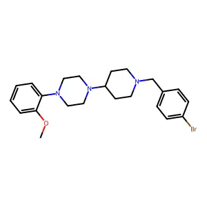 1-[1-[(4-bromophenyl)methyl]piperidin-4-yl]-4-(2-methoxyphenyl)piperazine structure
