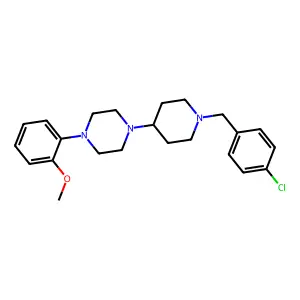 1-[1-(4-chlorobenzyl)piperidin-4-yl]-4-(2-methoxyphenyl)piperazine structure