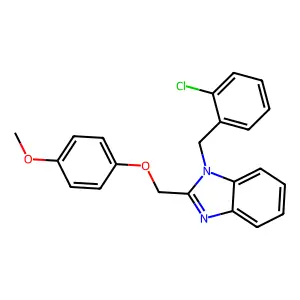 1-[(2-chlorophenyl)methyl]-2-[(4-methoxyphenoxy)methyl]benzimidazole structure
