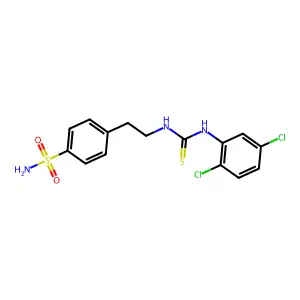 1-(2,5-dichlorophenyl)-3-[2-(4-sulfamoylphenyl)ethyl]thiourea structure
